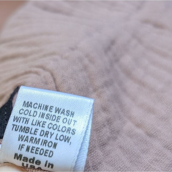 Monrow Gauze Wide Leg Cargo in Pecan Cotton Pull On Elastic High Waist Size XS - Picture 11 of 12